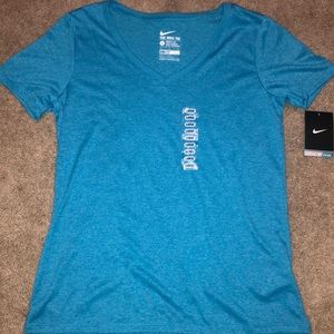 Blue Nike dri-fit shirt
